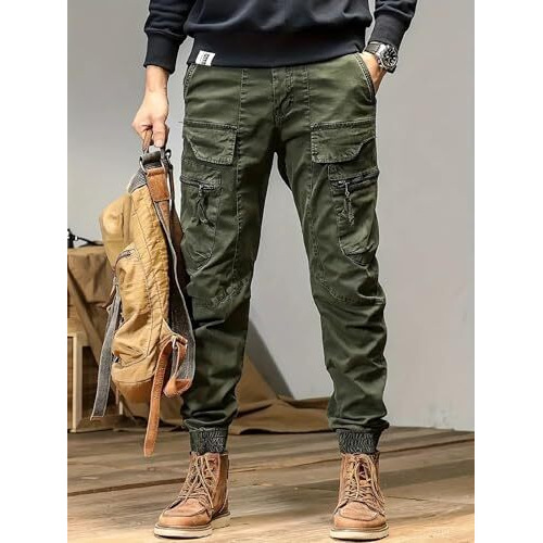 Lymio Men Cargo || Men Cargo Pants || Men Cargo Pants Cotton || Cargos for Men (Cargo-66-Green-XL)