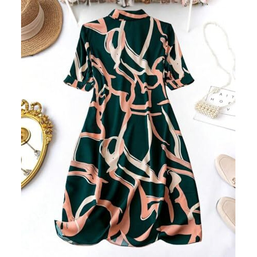 Leriya Fashion Dress for Women | One Piece Dress for Women | Beach Dress for Women (Small, Green)