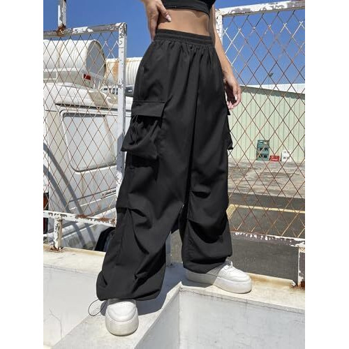 GRECIILOOKS Women's Regular Fit Cargo Pant (GL-W-TP-1086_Black
