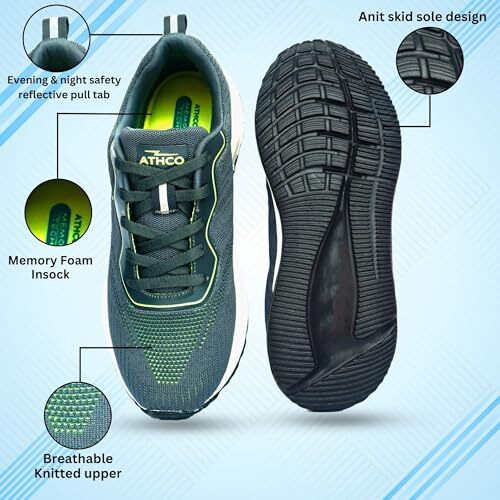 ATHCO Men's Akron Dgrey Running Shoes_9 UK (ATHST-15)