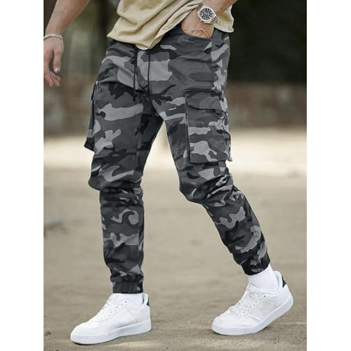 Lymio Men Cargo || Men Cargo Pants || Men Cargo Pants Cotton || Cargos for Men (Army) (2XL, Grey)