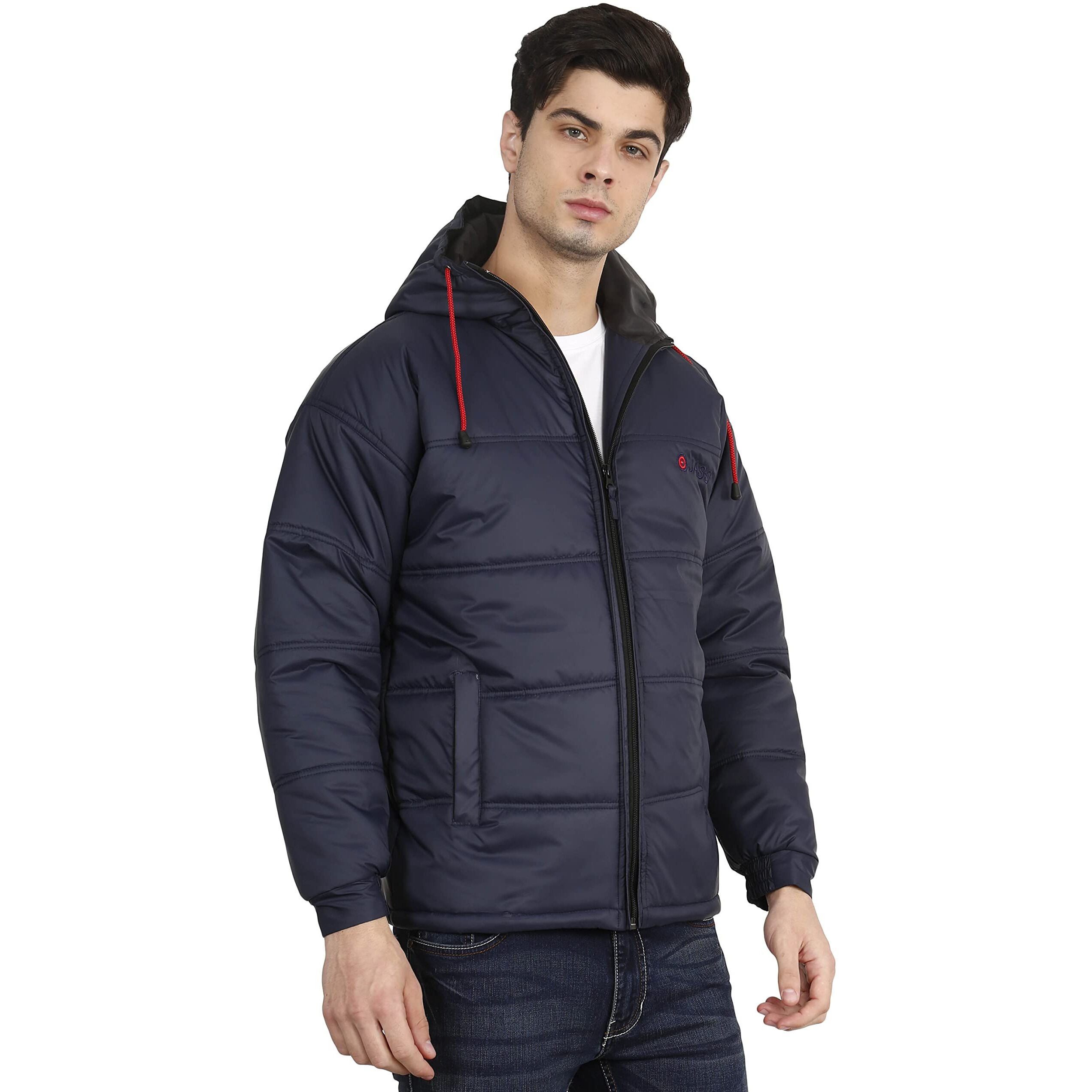 OJASS Men's Regular Polyester Jacket Navy-Blue Large(OCSBJF-NB-L)