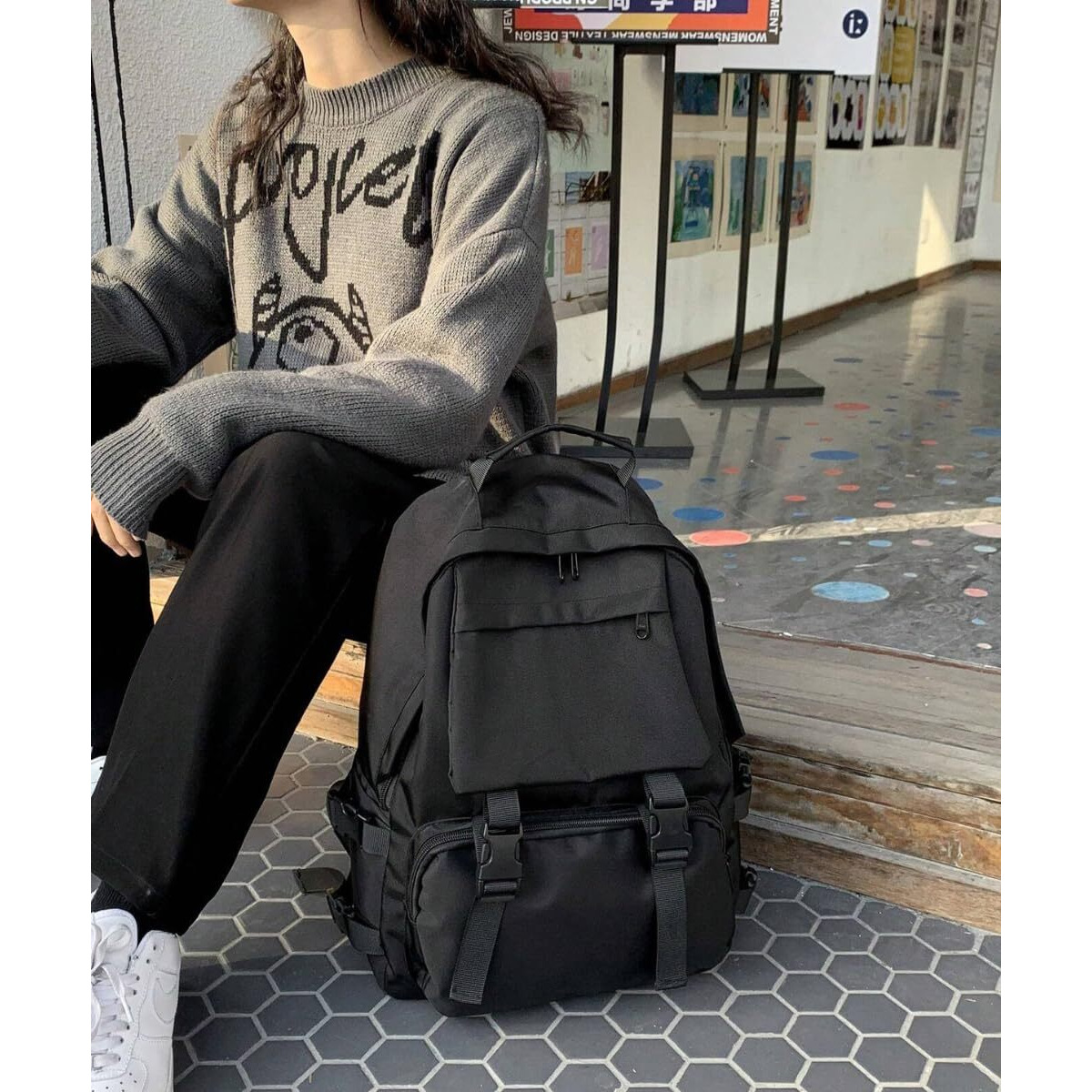 Glowic backpack bags for women || bags for women office use || bag for boys || backpack bag || backpack bag for man(WBAG-103) (Black)