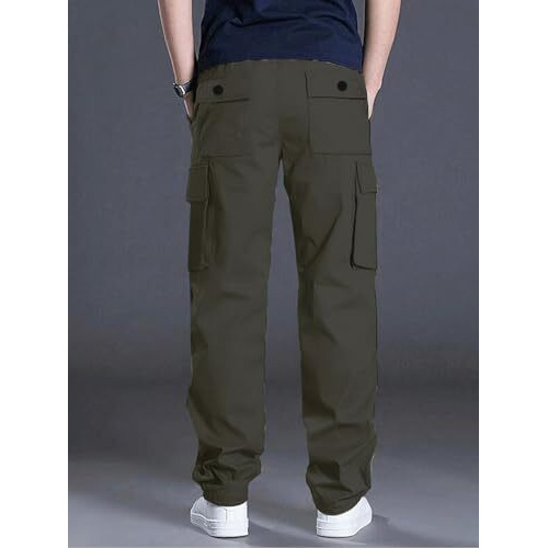 Leriya Fashion Loose Baggy Cargo Pant Trouser for Men (LF-TP-1064_Green_L)