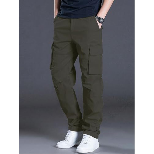 Leriya Fashion Loose Baggy Cargo Pant Trouser for Men (LF-TP-1064_Green_L)