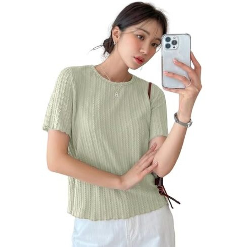 GRECIILOOKS Solid Regular Fit Jeans Korean One Piece Dress Western Tops for Women Stylish (GL-W2083_Green L)