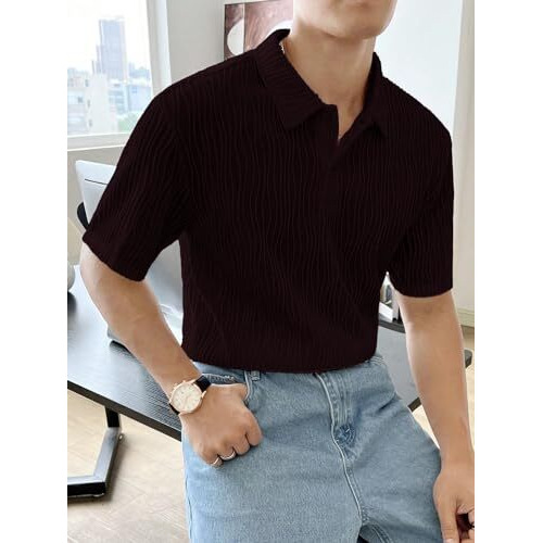 Leriya Fashion t Shirt for Men| White t Shirt for Men| Black Drop Shoulder t-Shirt for Men (X-Large, Burgundy)