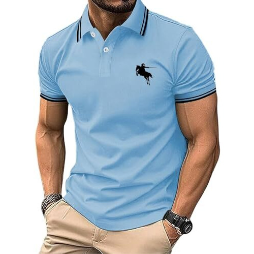 Men T-Shirt || T-Shirt for Men || Plain T Shirt || T-Shirt (Polo-18-21) (L, Sky Blue)
