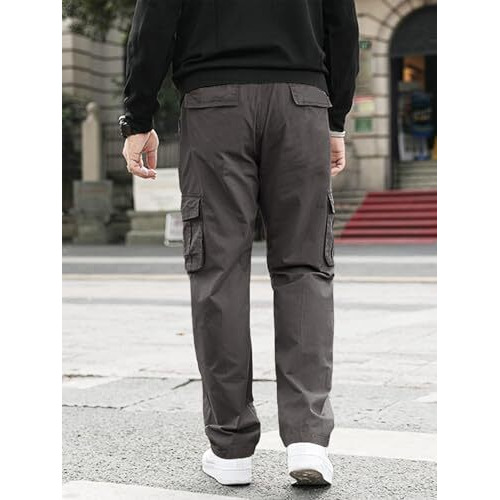 GRECIILOOKS Regular Fit Cotton Trousers Baggy Pants Cargos for Men (GL-TP-1049_Grey_2XL)