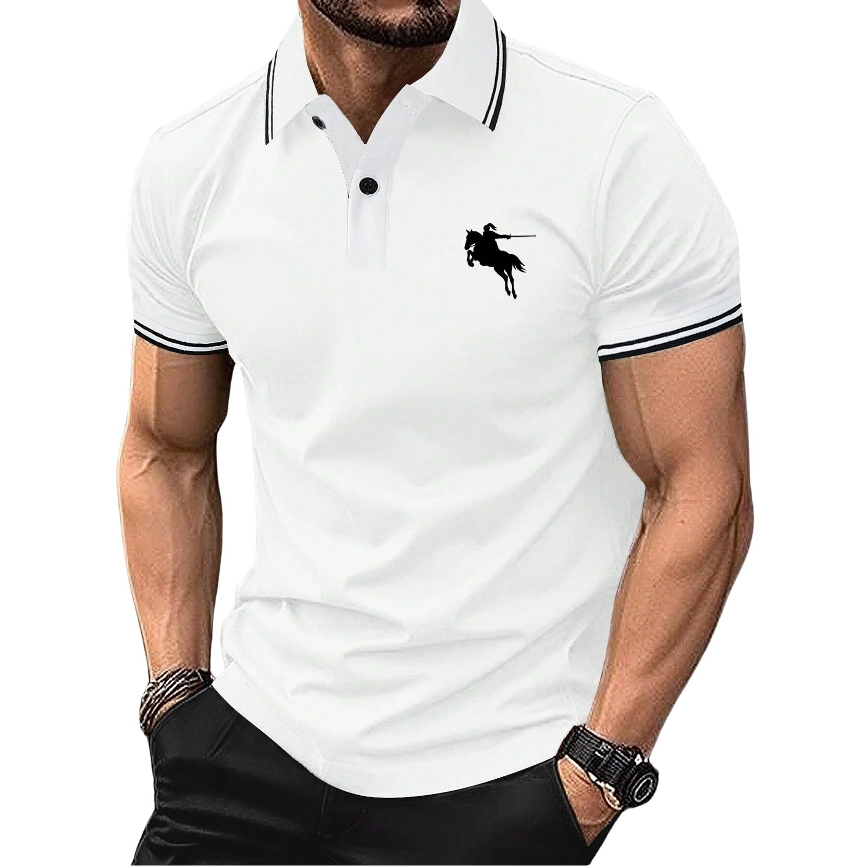 Lymio Men T-Shirt || T-Shirt for Men || Plain T Shirt || T-Shirt (Polo-18-21) (M, White)