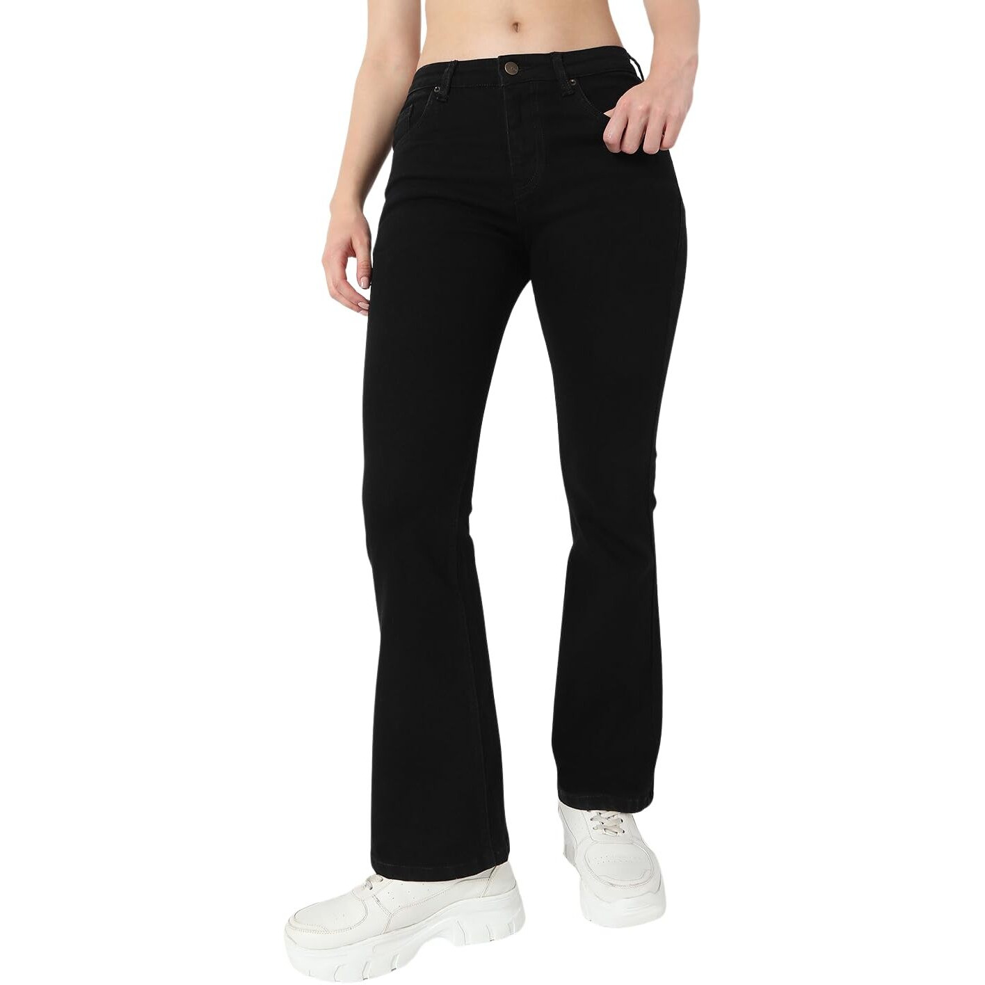 Aka Chic Boot Cut Women Jeans (Akcb 1430_Black_34) Bootcut