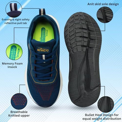 ATHCO Men's Akron Navy Running Shoes_10 UK (ATHST-15)