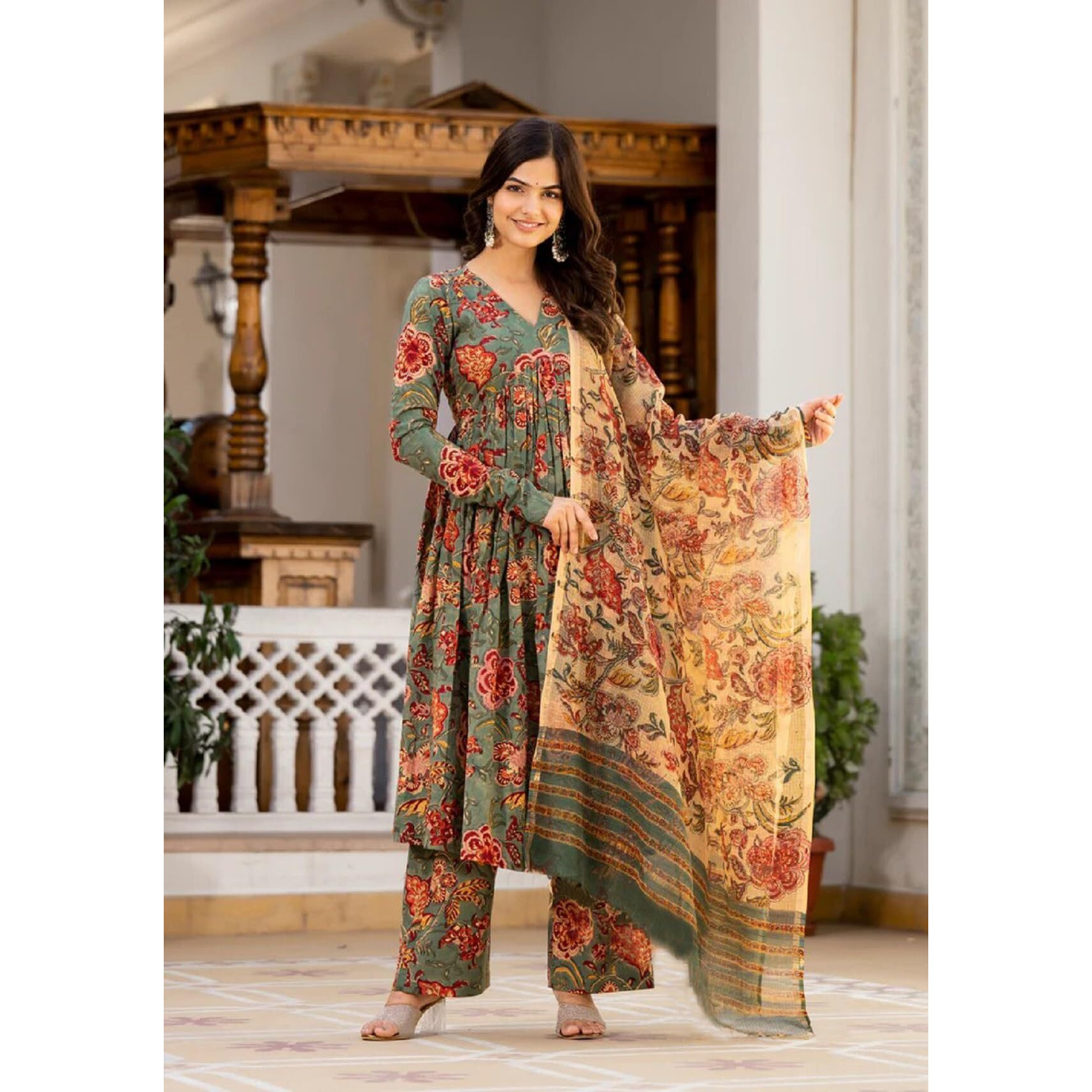 FABNEX kurta set for women | Women Kurta | Women Kurta Sets Kurtis | Women Kurta Pant Set | Women Kurta Pant Set Women Kurti Set with Pant (K-65-66) (Big, Green, S)