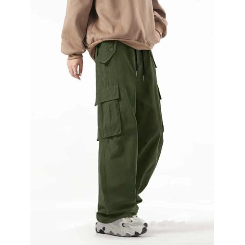 Lymio Men Cargo || Men Cargo Pants || Men Cargo Pants Cotton || Cargos for Men (Cargo-42-45) (in, Alpha, 2XL, Green)