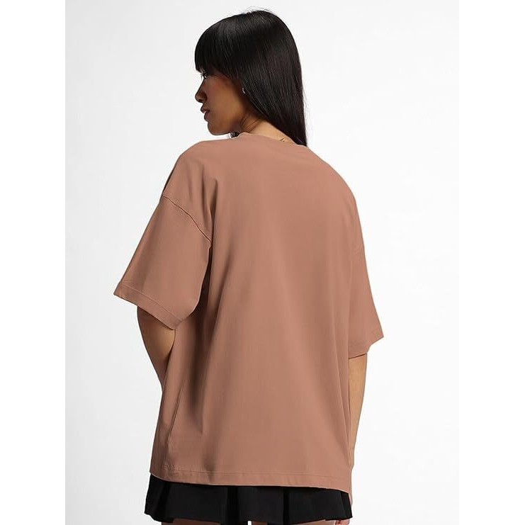JUNEBERRY Pure Cotton Half Sleeve Printed Oversized Baggy t Shirt for Women | Loose Graphic t Shirts for Women/Girls (GL_OS_BRKRULSTDY_CRK_M)