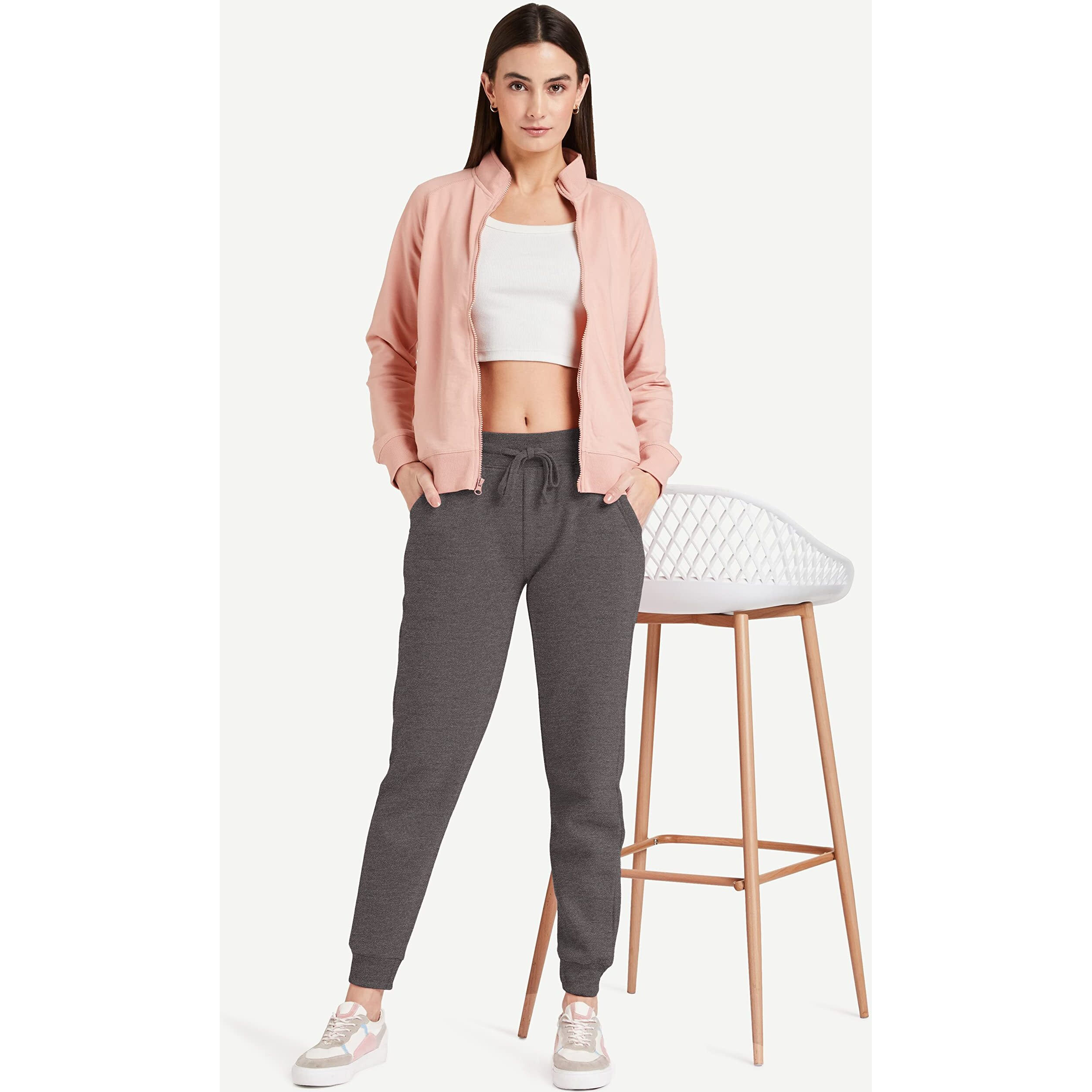 Amazon Brand - Symbol Women's Regular Fit Winter Track Pants (SYWHJOG320_Anthra Mel_4XL)