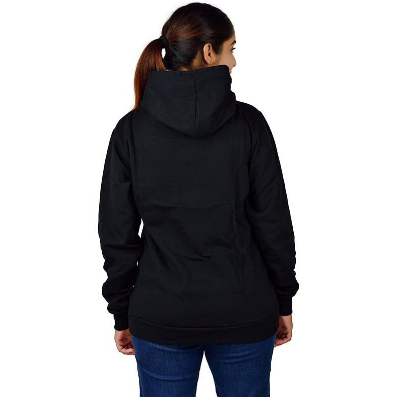 BAGHADBILLO Women's Hoodie||Hoodie for Women||Women's Sweatshirt||Plain Hoodie||Women's Causal Solid Hoodie||Girls Hoodie||Girls Sweatshirt - 1Zipper Hoodie Black - M