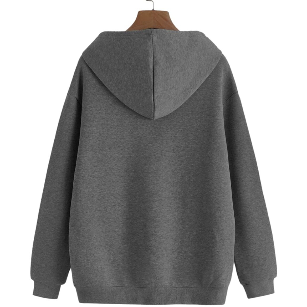 JUNEBERRY Women's Cotton Blend Hooded Neck Sweatshirt (W02_Anthra_M_Anthra_M)