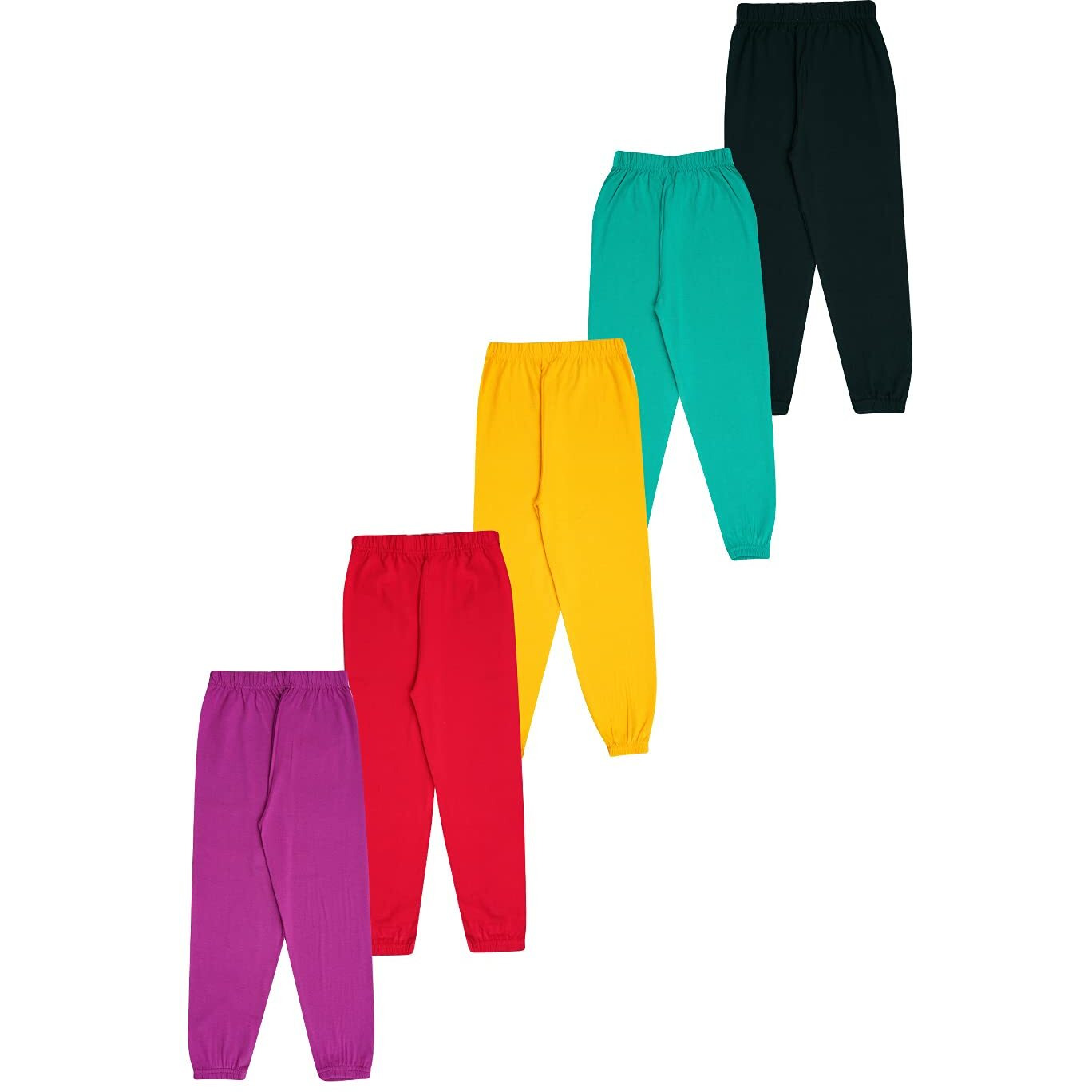KYDA KIDS Girl's Cotton Printed Regular Fit Track Pants (Pack of 2) Multicolour
