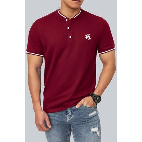 Lymio Men T-Shirt || T-Shirt for Men || Plain T Shirt || T-Shirt (Polo-06-10) (XL, Maroon)