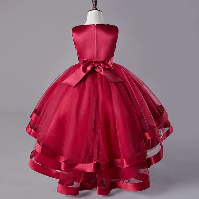 Niren Enterprise Baby Girl Dresses, Sleevelss Velvet Frock with Sequinns Embroidery for Birthday and Special Occassions, Fancy Dress for Kids (RED Kingfisher, 2-3 Years)