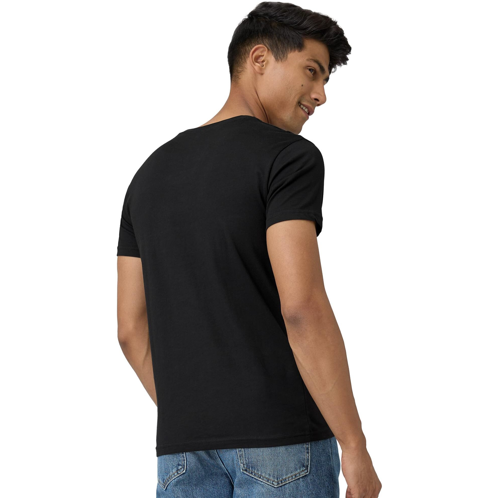 XYXX Men's Solid Regular Fit T-Shirt (XY_CR15_Tshirt_1_Black