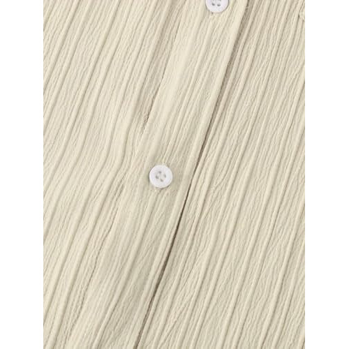 TAGDO Men's Solid Shirt with Chest Pocket Short Sleeve Shirt for Summer Outdoor Activities (Sugar-Shirt-5182-Off White-M)