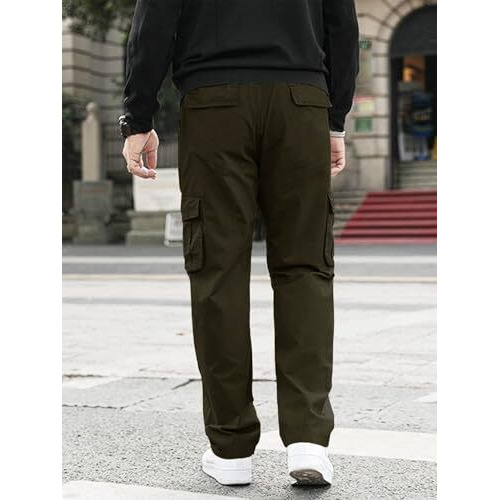 GRECIILOOKS Regular Fit Cotton Trousers Baggy Pants Cargos for Men (GL-TP-1049_Green_M)