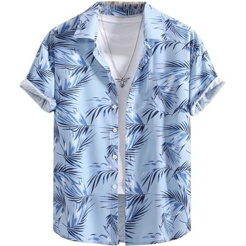 DHRUVI TRENDZ Mens Rayon Men's Casual Shirt Regular Fit Western (DT-MS-6093_Blue_M)