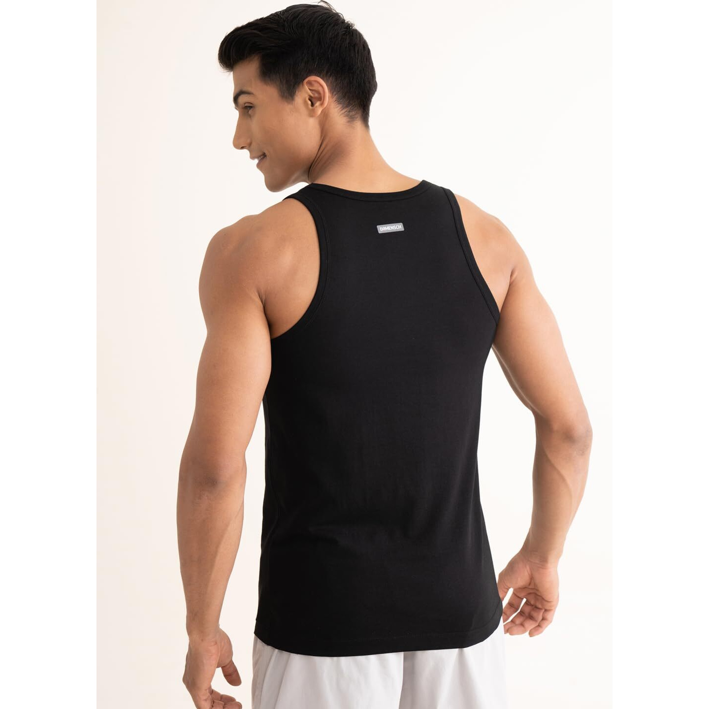DAMENSCH Men Neo-Cotton Antibacterial Square Neck Vests- Pack of 1- Da Black- Medium