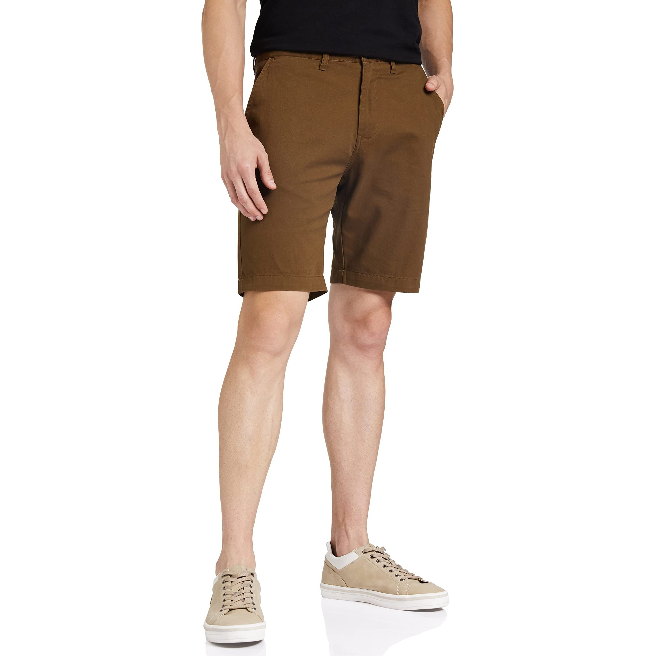 Amazon Brand - Symbol Men's Cotton Chino Shorts | Casual Half Pants | Bermuda (Brown_34)