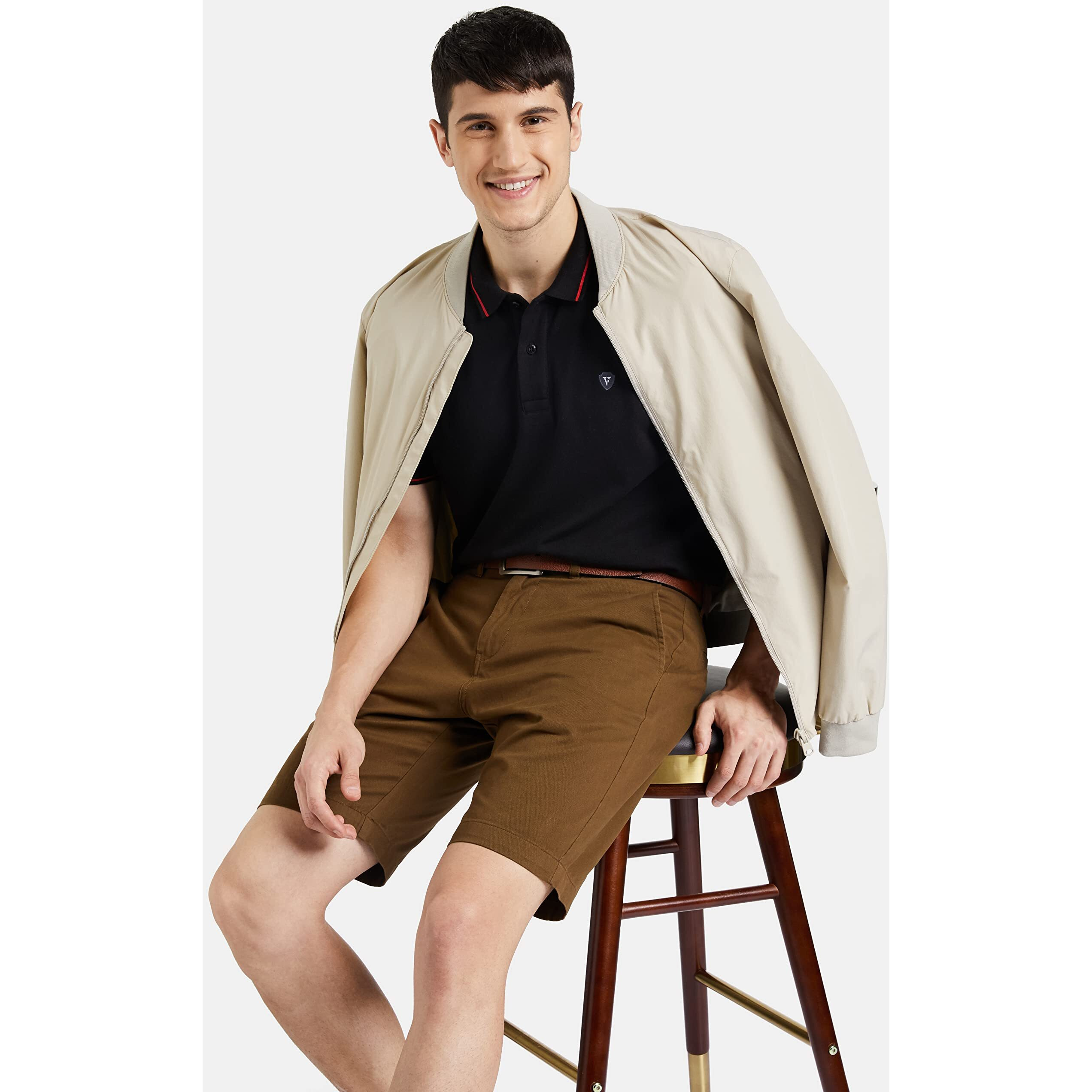 Amazon Brand - Symbol Men's Cotton Chino Shorts | Casual Half Pants | Bermuda (Brown_34)