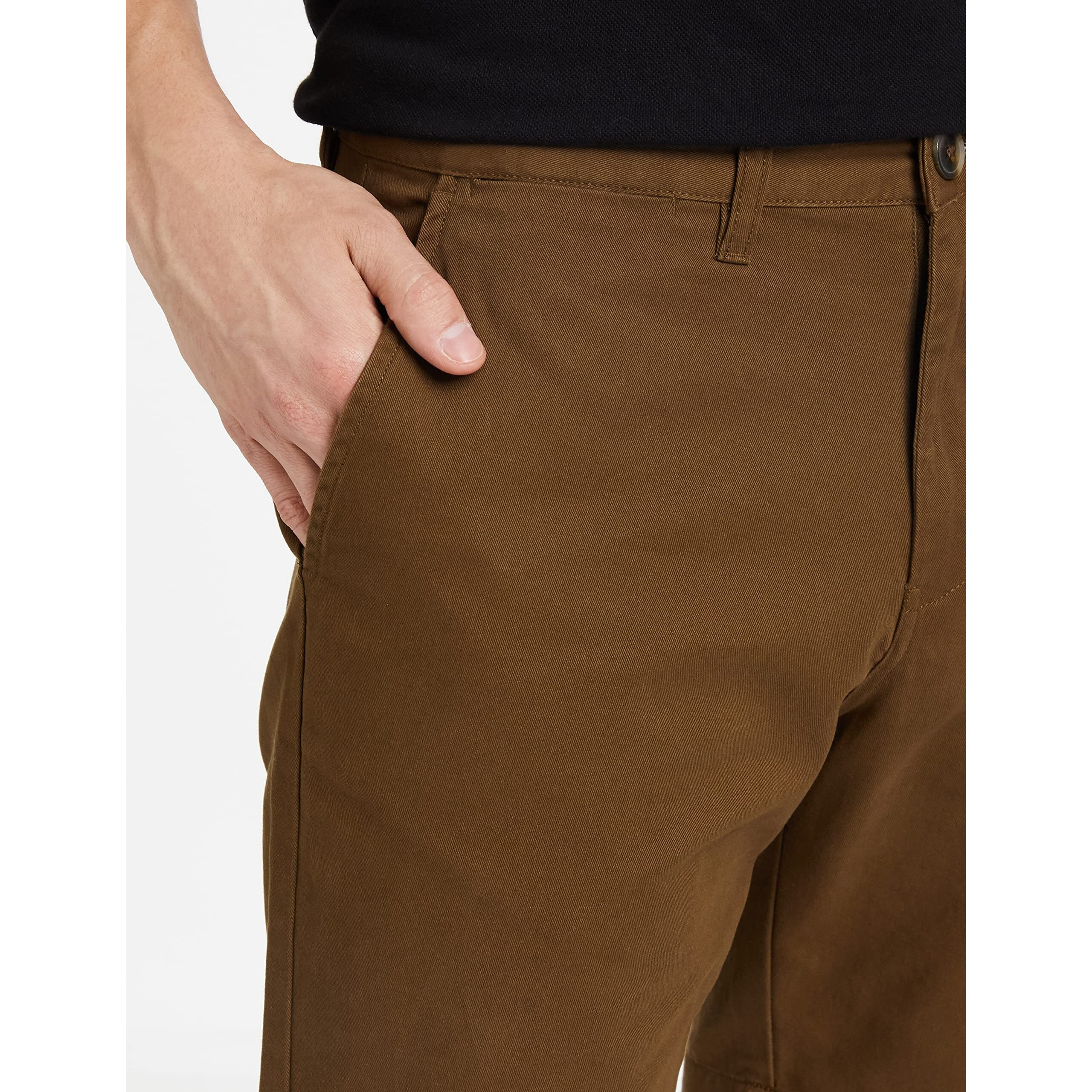Amazon Brand - Symbol Men's Cotton Chino Shorts | Casual Half Pants | Bermuda (Brown_34)