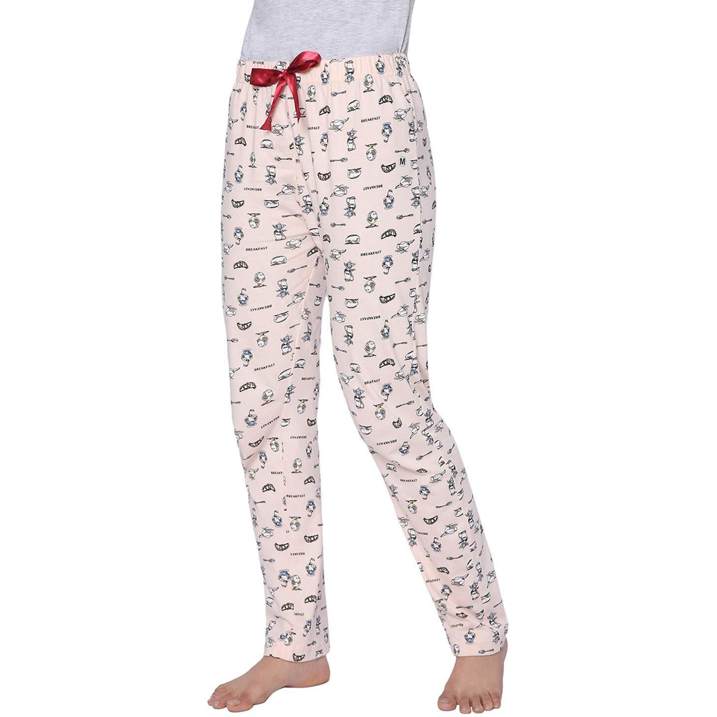 Real Basics Women s Cotton Printed Pyjama Pack of 2(RB-W-PJ-XL-P2-S1(Cherry+Break) MulticolorXL)