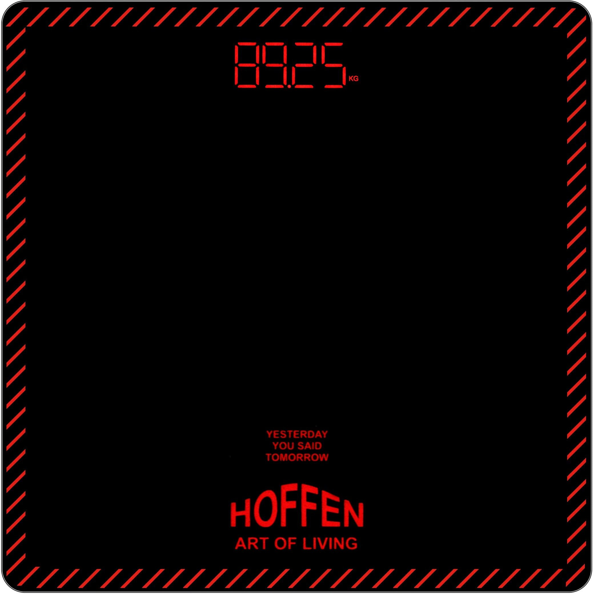 Hoffen Digital Electronic LCD Personal Weight Machine for Body Weight Fitness Weighing Scale with Two Years on Call Warranty (Red)