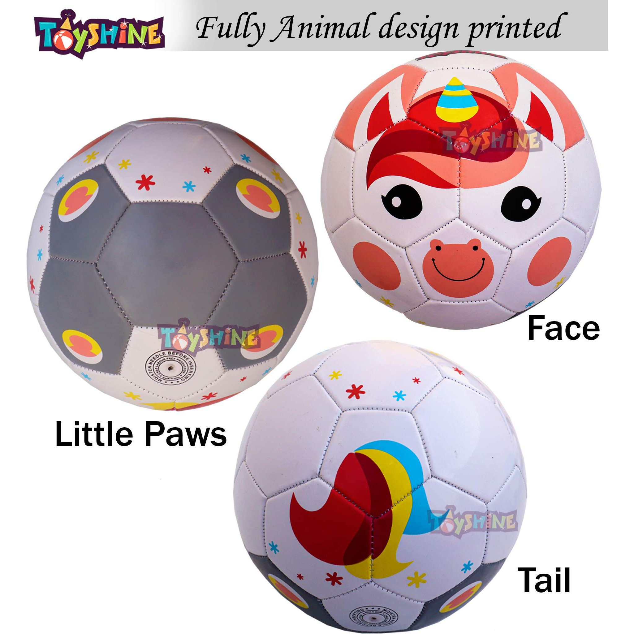 Toyshine Edu-Sports Kids Football Soccer Educational Toy Ball, Size 3, 4-8 Years Kids Toy Gift Sports - Unicorn, White - Faux Leather