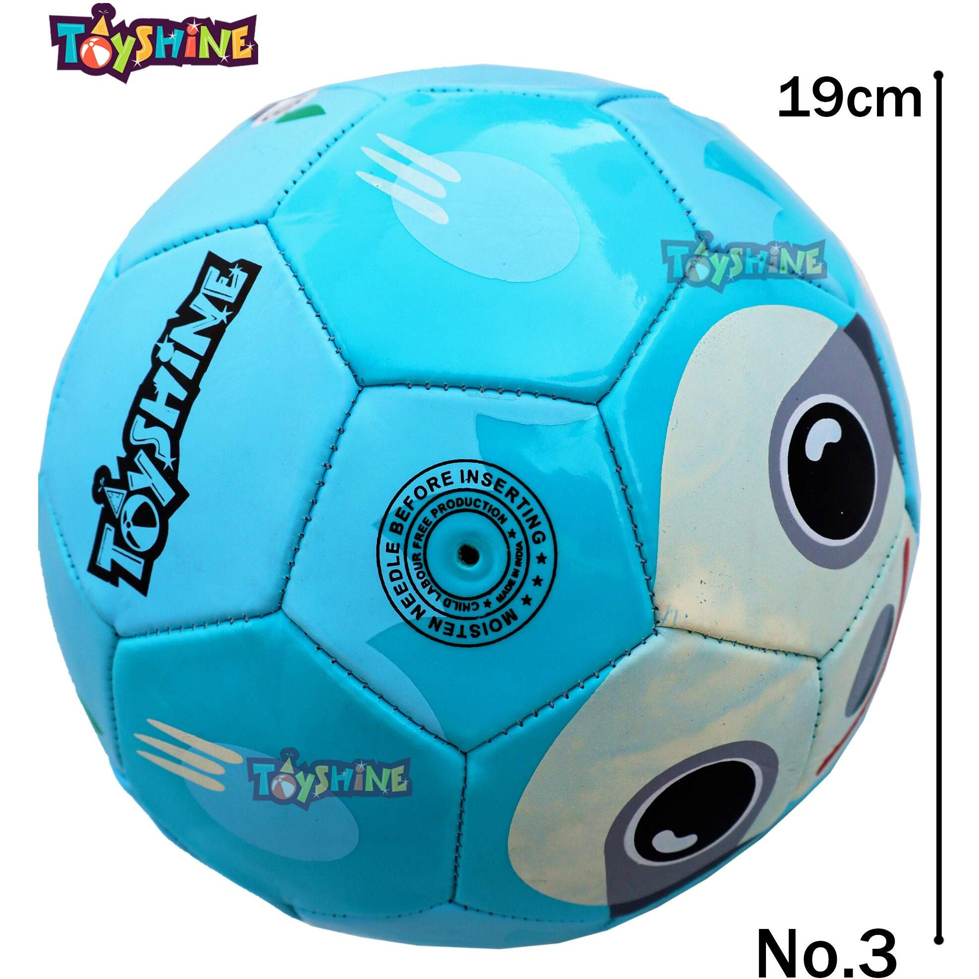 Toyshine Edu-Sports Kids Football Soccer Educational Toy Ball, Size 3, 4-8 Years Kids Toy Gift Sports, Sloth (Blue) - Faux Leather
