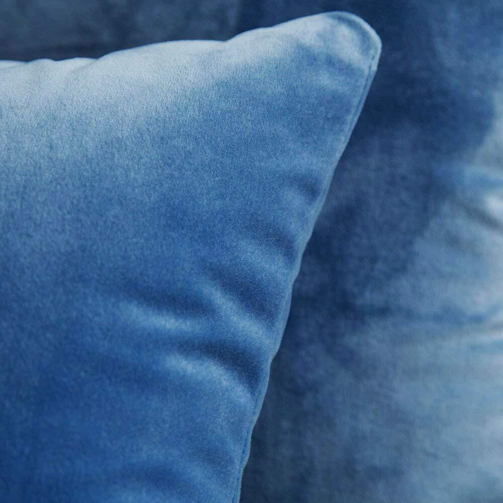 Khooti Velvet Cushion Cover, 28x28 Inch (Ice Blue)(Pack of 3)