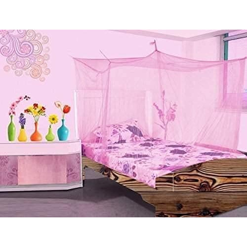 IBLAY 8x8 FT Pink Mosquito NET for Double Bed Maharani Quality Material - Mosquito Net Machardani King Size Bed