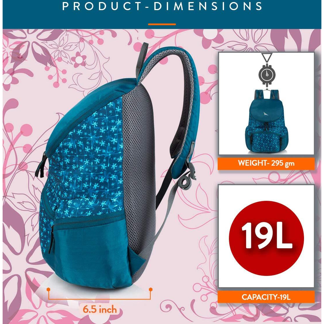 Lunar s Emma - 1 Compartment Water Resistant Stylish Fashion Ladies 19L Backpack Girls School Bag Student Backpack Women Trendy Travel Bag