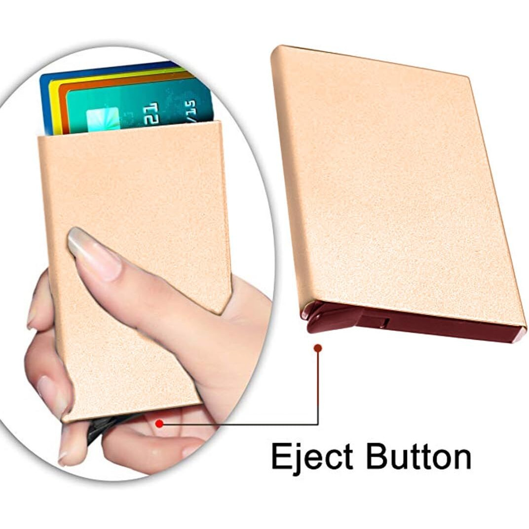 VOGARD Men s Aluminium Metal RFID Protected Smart Pop Up Wallet | 8 Card Slots (06 Copper)