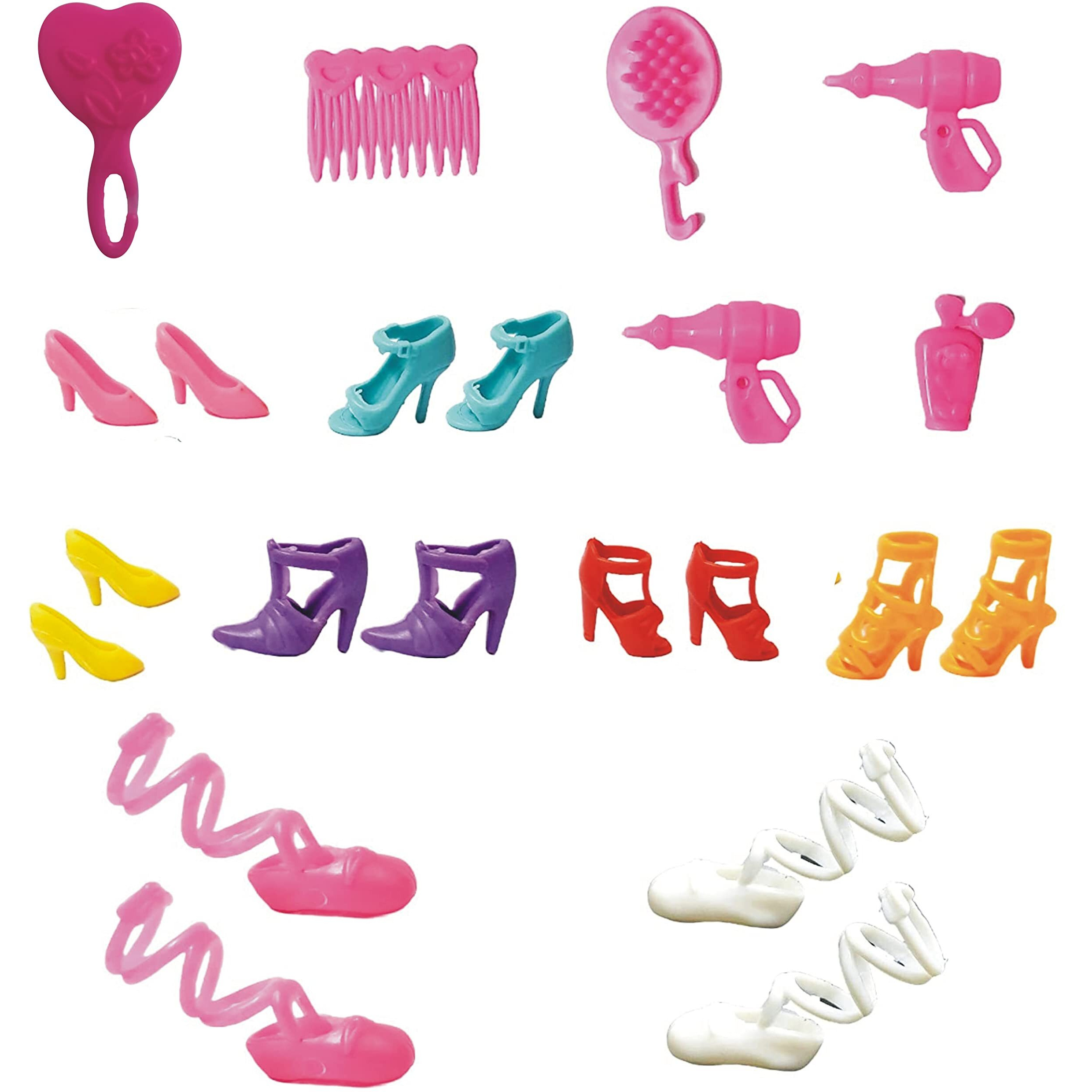 BKDT Marketing Beautiful Moveable Arms & Legs Doll Toy for Girls with Dress and Fashion Accessories (Fashion Doll Els)