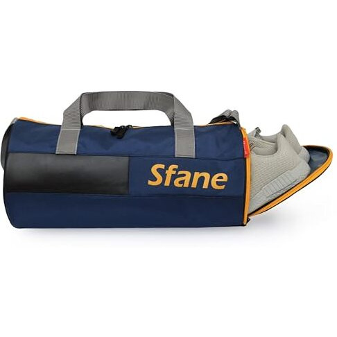 Sfane Polyester 23 cms Duffle/Shoulder/Gym Bag for Men & Women with Separate Shoe Compartment (Navy Blue)