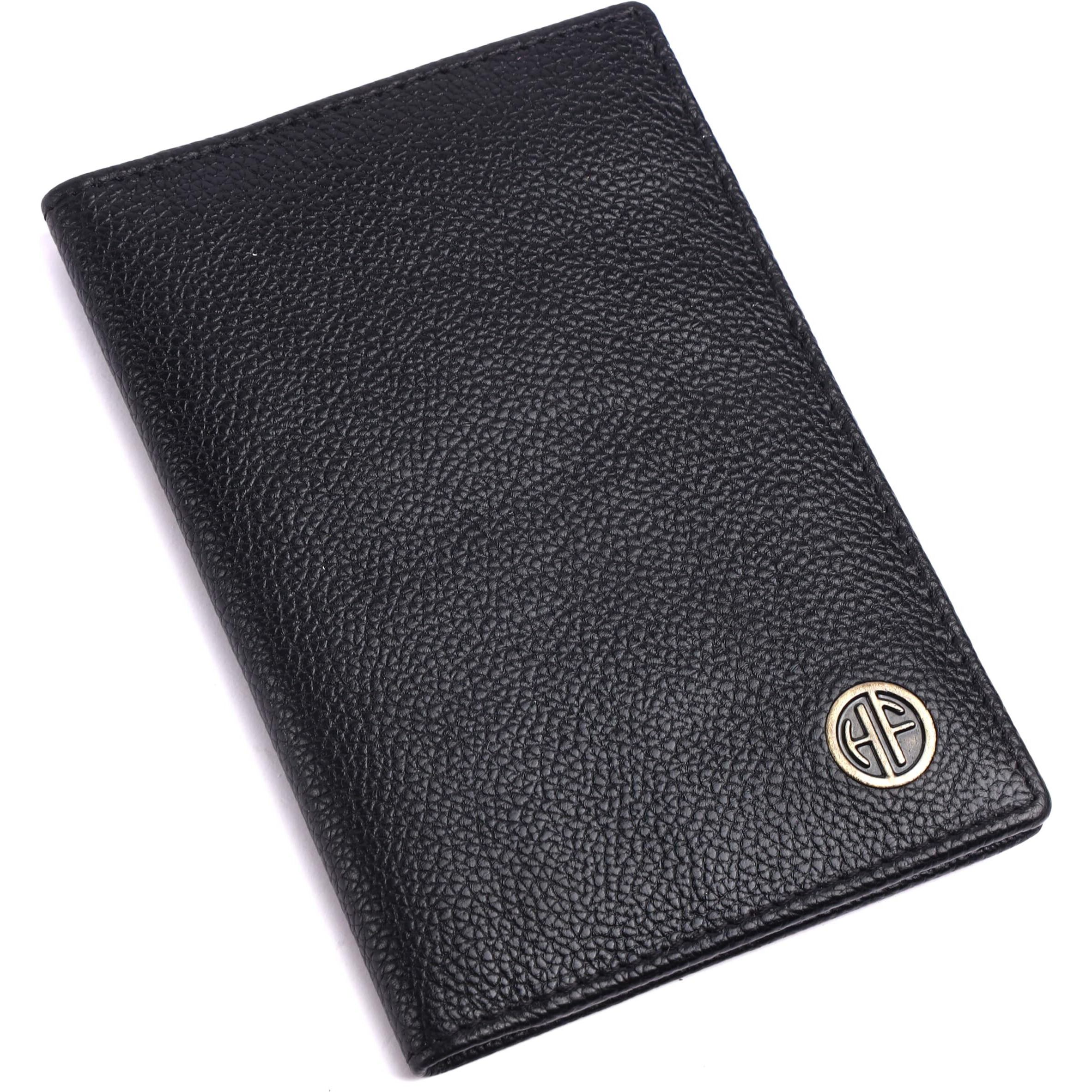 HAMMONDS FLYCATCHER Genuine Leather Passport Cover for Men, Passport Cover for Women, RFID Passport Holder for Men Travel Accessories for Men, Passport Bag for Men, 3 ATM Card Slots - New Black