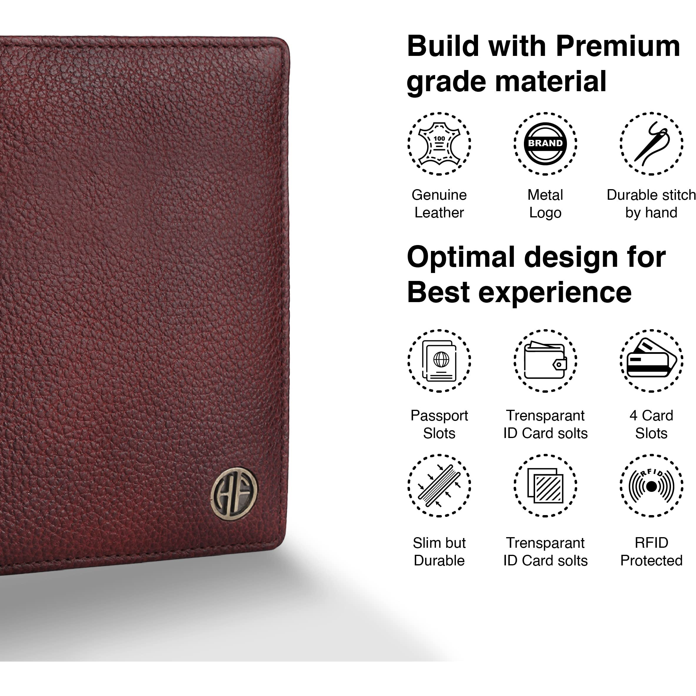 HAMMONDS FLYCATCHER Genuine Leather Passport Cover for Men, Passport Cover for Women, RFID Passport Holder for Men Travel Accessories for Men, Passport Bag for Men, 3 ATM Card Slots - Brown