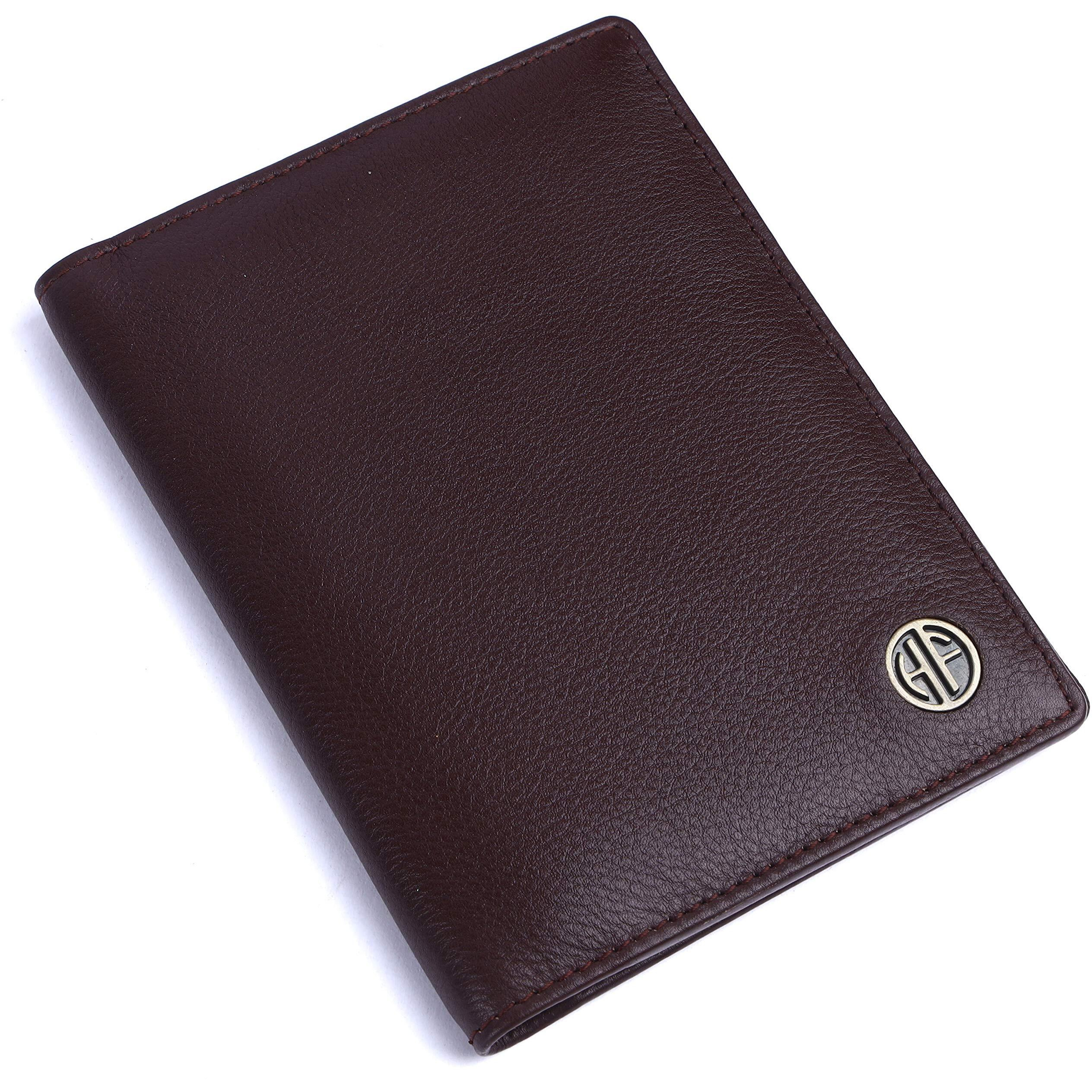 HAMMONDS FLYCATCHER Genuine Leather Passport Cover for Men, Passport Cover for Women, RFID Passport Holder for Men Travel Accessories for Men, Passport Bag for Men, 3 ATM Card Slots - Redwood