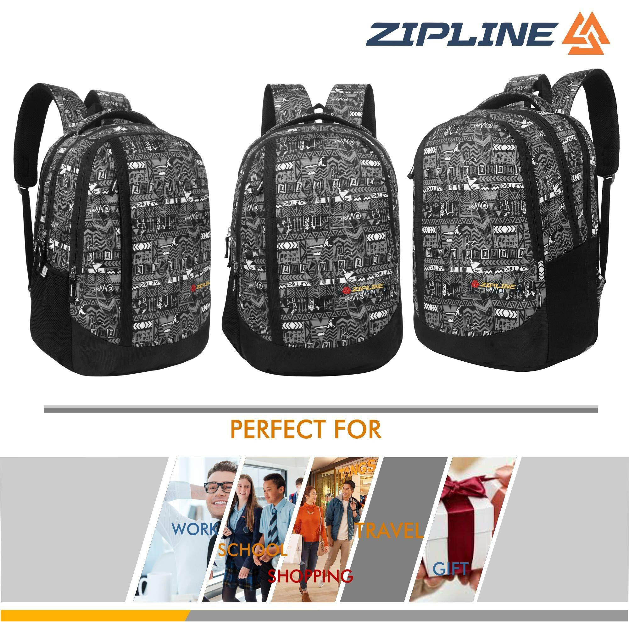Zipline Stylish Casual 36L Standard Backpack School College Bag For Men Women Boys & Girls (1-Medium Grey Bag)