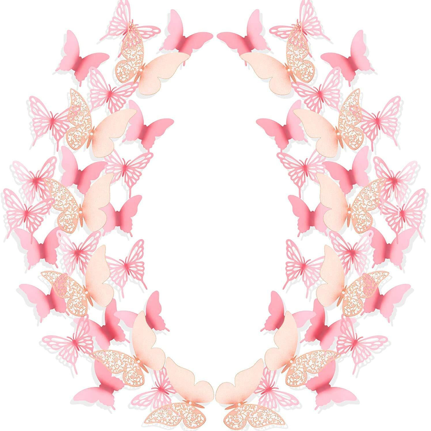 Xtore 144Pcs 3D Home Decor Butterfly with Sticking Pad | DIY Decorative Wall Art Crafts for Home Decor | Wedding | Birthday | Cake - (Set of 144), Kraft Paper, Self-Adhesive, Self-Adhesive