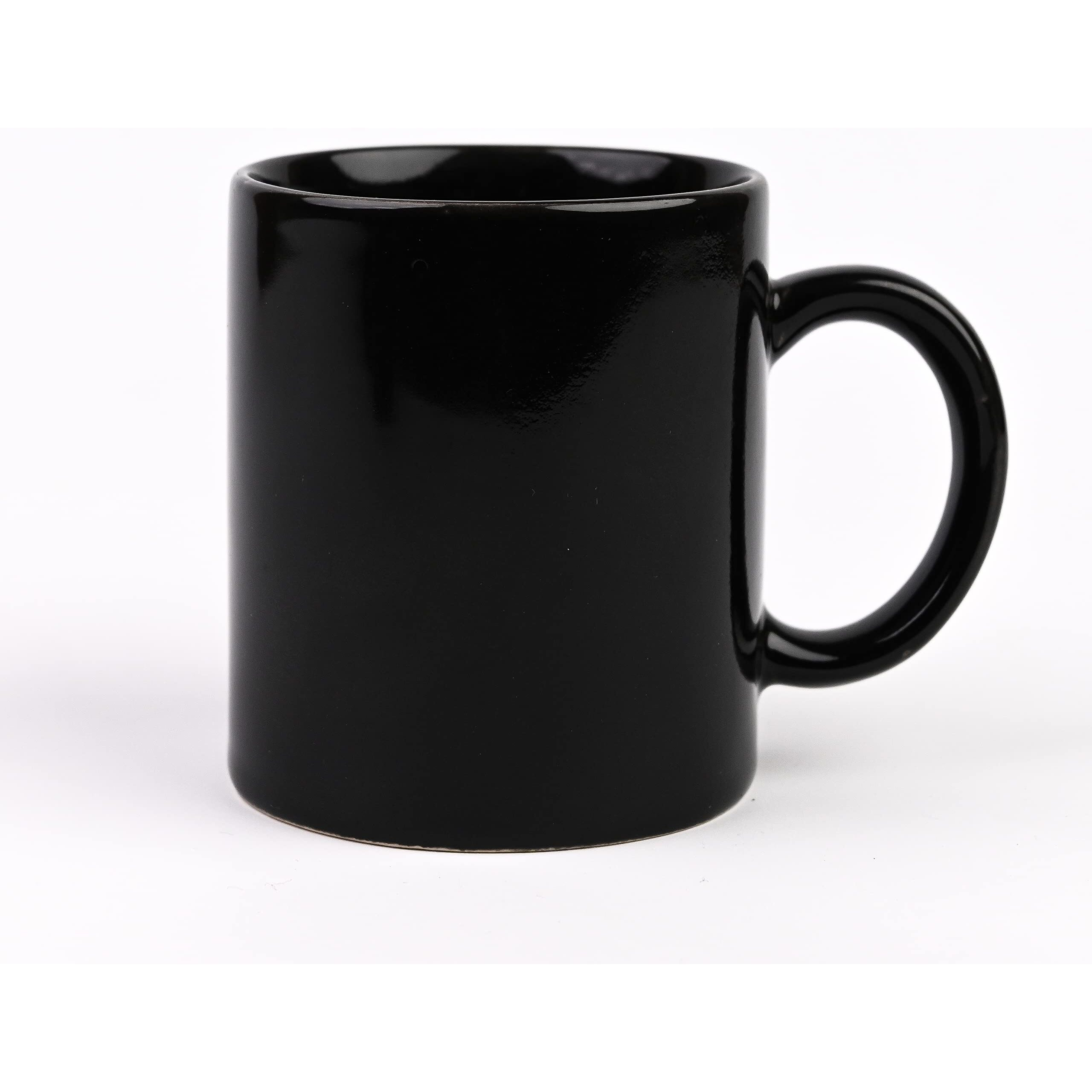 Anwaliya Lyssa Series Ceramic Coffee Mug Set of 1 (350ml) Handcrafted Design Tea Cups Stackable, Chip Resistant, Large Serving Green Tea Cups (Black Shine)