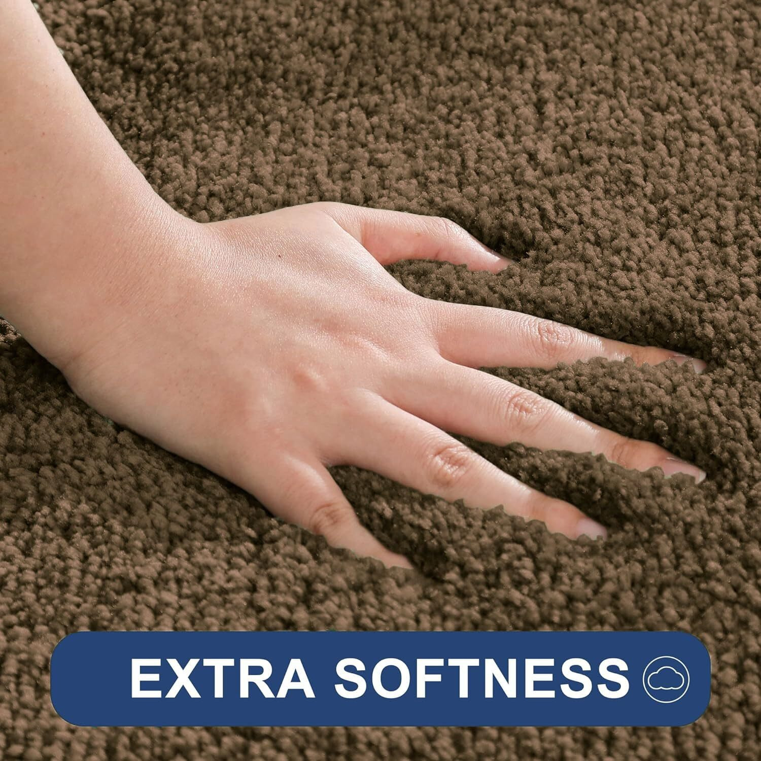 LUXE HOME INTERNATIONAL Microfibre Rectangular Bath Mat Super Soft Anti Skid Newman Mats For Bathroom (40X60 Cm,Coffee)
